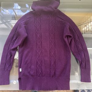 Magellan Sweater Turtleneck Women XS Purple Fisherman Knit Long Sleeve